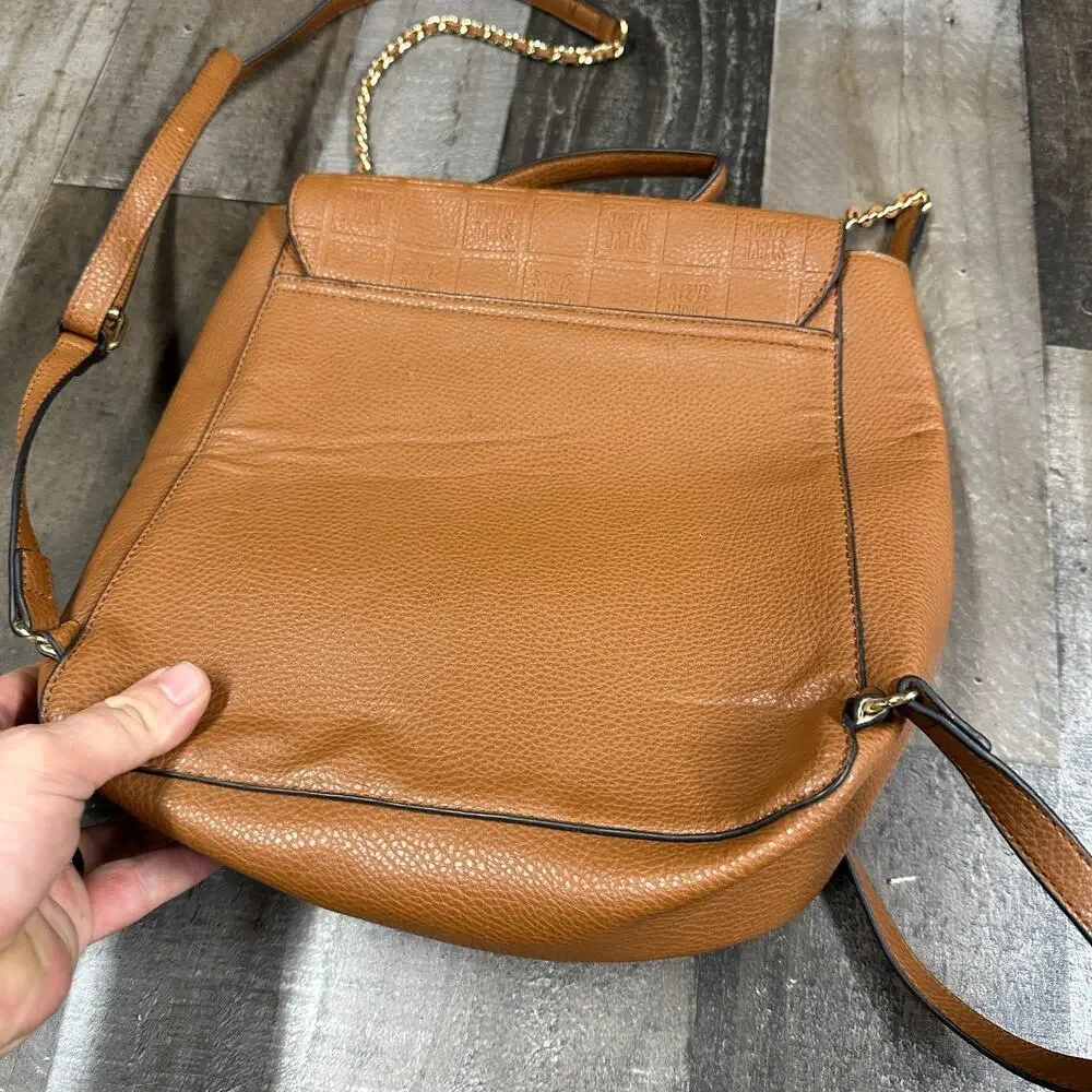 Steve‎ Madden Backpack Purse Brown with logo Imprint Texture